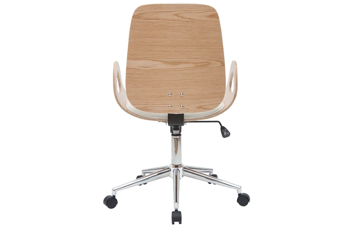 Miliboo Design-Bürostuhl weiß und helles Holz GLORY* Bürostühle|Bürostuhl Zum Kleinen Preis