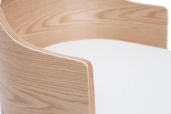Miliboo Design-Bürostuhl weiß und helles Holz mit integriertem Kissen* Bürostühle|Bürostuhl Zum Kleinen Preis