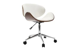 Miliboo Design-Bürostuhl Weiß und Holz WALNUT* Bürostühle|Bürostuhl Zum Kleinen Preis