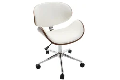 Miliboo Design-Bürostuhl Weiß und Holz WALNUT* Bürostühle|Bürostuhl Zum Kleinen Preis