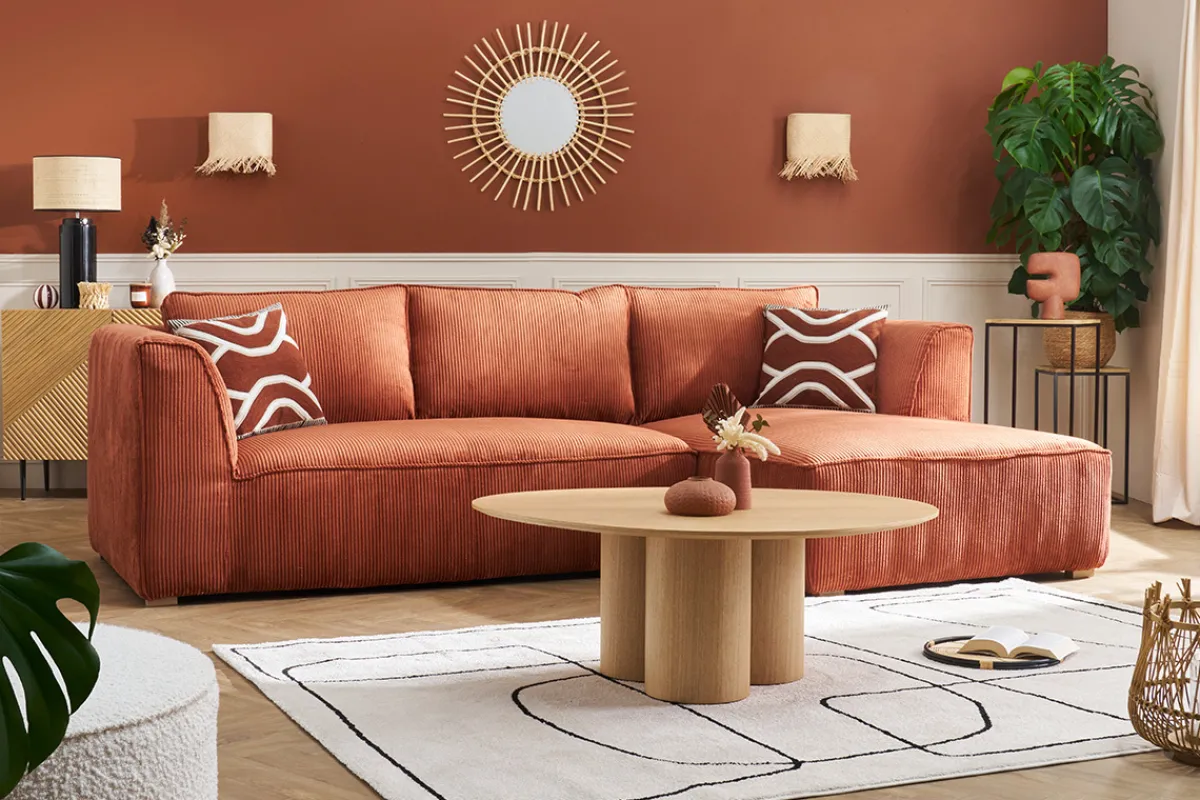 Miliboo Design-Couchtisch aus hellem Holz B100 cm HOLLEN* Couchtische