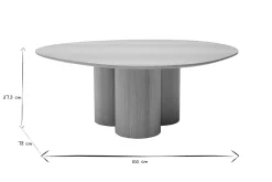 Miliboo Design-Couchtisch aus hellem Holz B100 cm HOLLEN* Couchtische
