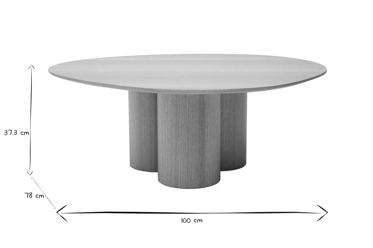 Miliboo Design-Couchtisch aus hellem Holz B100 cm HOLLEN* Couchtische