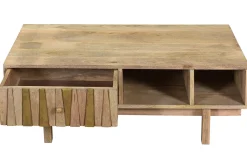 Miliboo Design-Couchtisch Mango-Baum und Messing ZAIKA* Couchtische