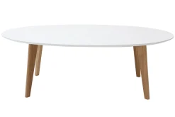 Miliboo Design-Couchtisch Oval Weiß L120 cm EKKA* Couchtische