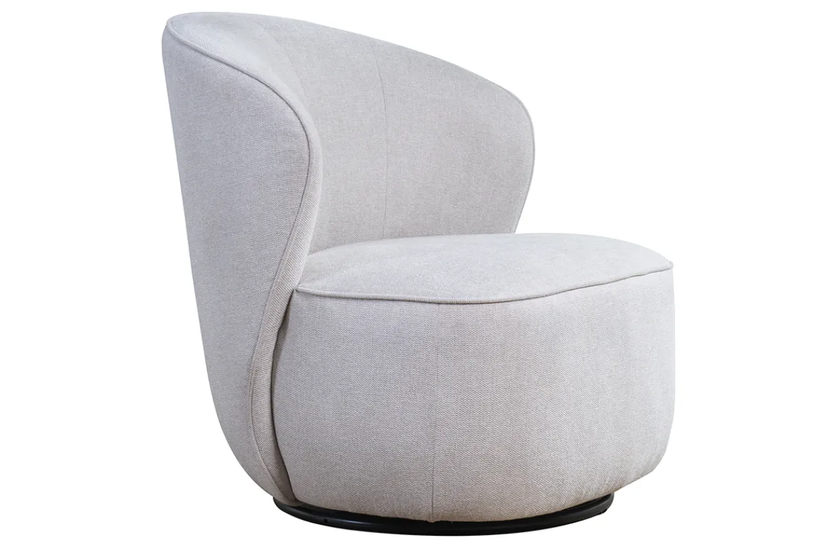 Miliboo Design-Drehsessel aus beigem Stoff mit strukturiertem Samteffekt AMBER* Design-sessel|Sessel