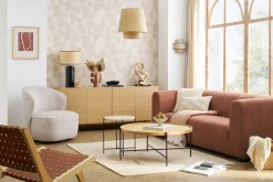 Miliboo Design-Drehsessel aus beigem Stoff mit strukturiertem Samteffekt AMBER* Design-sessel|Sessel