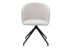 Miliboo Design-Drehstuhl 360° aus beigem strukturiertem Samteffektstoff und schwarzem Metall VANITY* Design-stühle