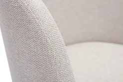 Miliboo Design-Drehstuhl 360° aus beigem strukturiertem Samteffektstoff und schwarzem Metall VANITY* Design-stühle