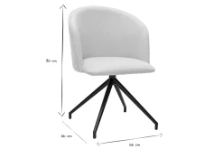 Miliboo Design-Drehstuhl 360° aus beigem strukturiertem Samteffektstoff und schwarzem Metall VANITY* Design-stühle