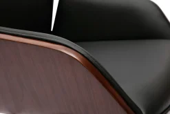 Miliboo Design-Drehstuhl MARLOW Schwarz, dunkles Holz und schwarzes Metall 360° drehbar* Bürostühle|Bürostuhl Zum Kleinen Preis
