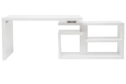 Miliboo Design-Drehtisch in weißem Hochglanz-Lack L147-217 cm HALTON* Design-schreibtische