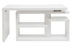 Miliboo Design-Drehtisch in weißem Hochglanz-Lack L147-217 cm HALTON* Design-schreibtische