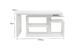 Miliboo Design-Drehtisch in weißem Hochglanz-Lack L147-217 cm HALTON* Design-schreibtische