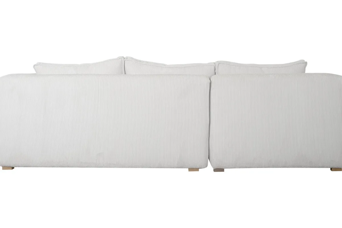Miliboo Design-Ecksofa linksseitig aus écrufarbenem Cordstoff mit Samteffekt 3-4 Sitzer PANAM* Ecksofas