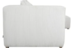 Miliboo Design-Ecksofa rechtseitig aus geripptem, écrufarbenem Samtstoff 3-4 Sitzer PANAM* Ecksofas