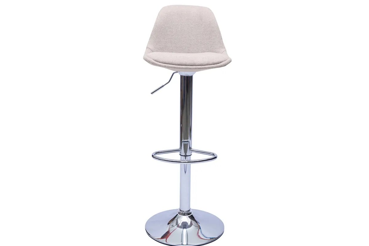 Miliboo Designer-Barhocker aus beigem samtigem Stoff im 2er-Set STEEVY* Barhocker