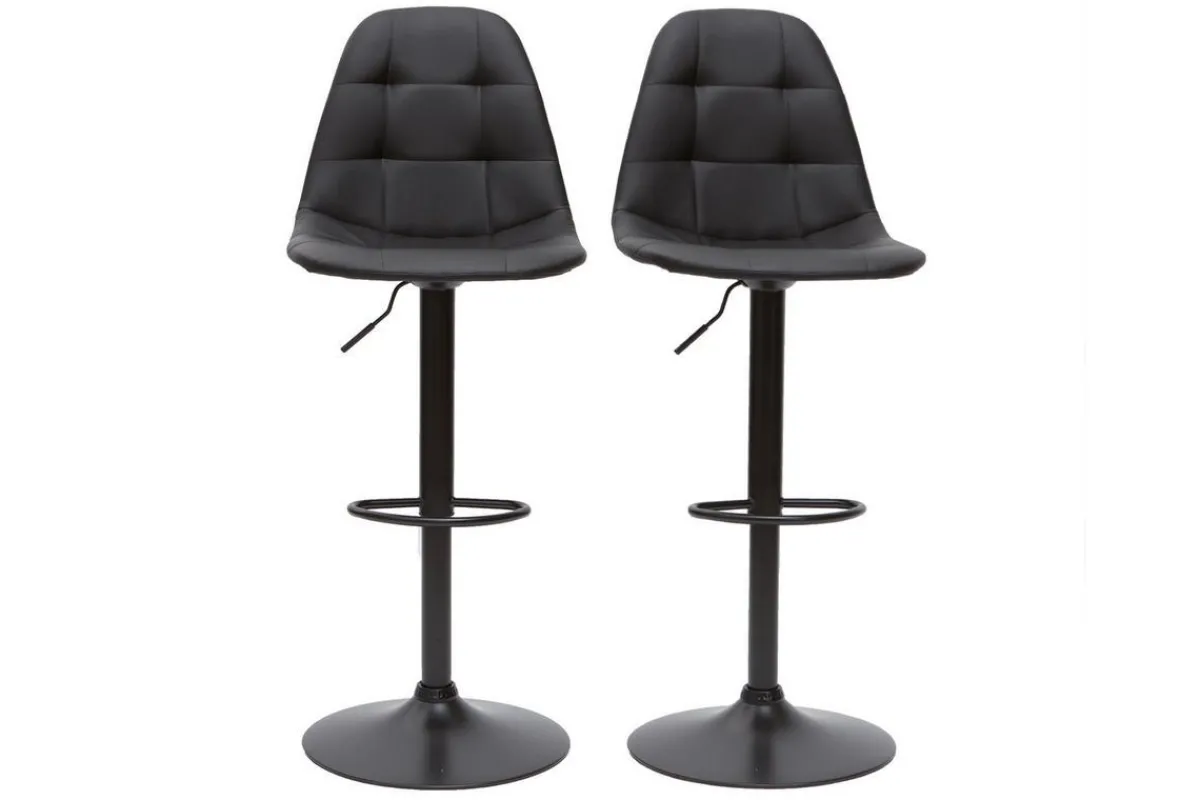 Miliboo Designer-Barhocker höhenverstellbar schwarze (2er-Set) COX* Barhocker