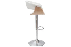 Miliboo Designer-Barhocker höhenverstellbar weiß und helles Holz OKTAV* Barhocker