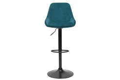 Miliboo Designer-Barhocker verstellbar petrolblau Samt (2er-Set) HOLO* Barhocker