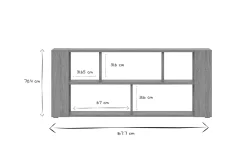 Miliboo Designer-Bücherregal niedrig Eichenholz L168 cm MUSSO* Bücherregale|Bücherregale