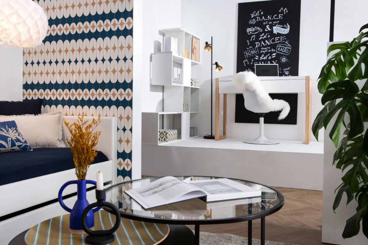 Miliboo Designer-Bücherregal und Trennwand glänzend weiß lackiert H147 cm COMO* Bücherregale|Bücherregale