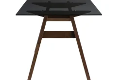 Miliboo Designer-Esstisch aus schwarzem Rauchglas und Holz L160 cm BACCO* Esstische