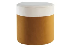 Miliboo Designer-Hocker aus cremeweißem und gelbem Samt D 40 cm DAISY* Sitzsäcke|Sitzsäcke