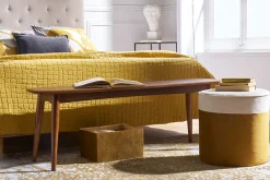Miliboo Designer-Hocker aus cremeweißem und gelbem Samt D 40 cm DAISY* Sitzsäcke|Sitzsäcke