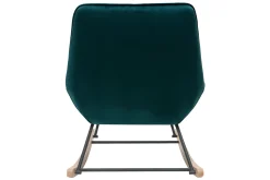 Miliboo Designer-Schaukelstuhl aus petrolblauem Samt BILLIE* Schaukelstühle|Sessel