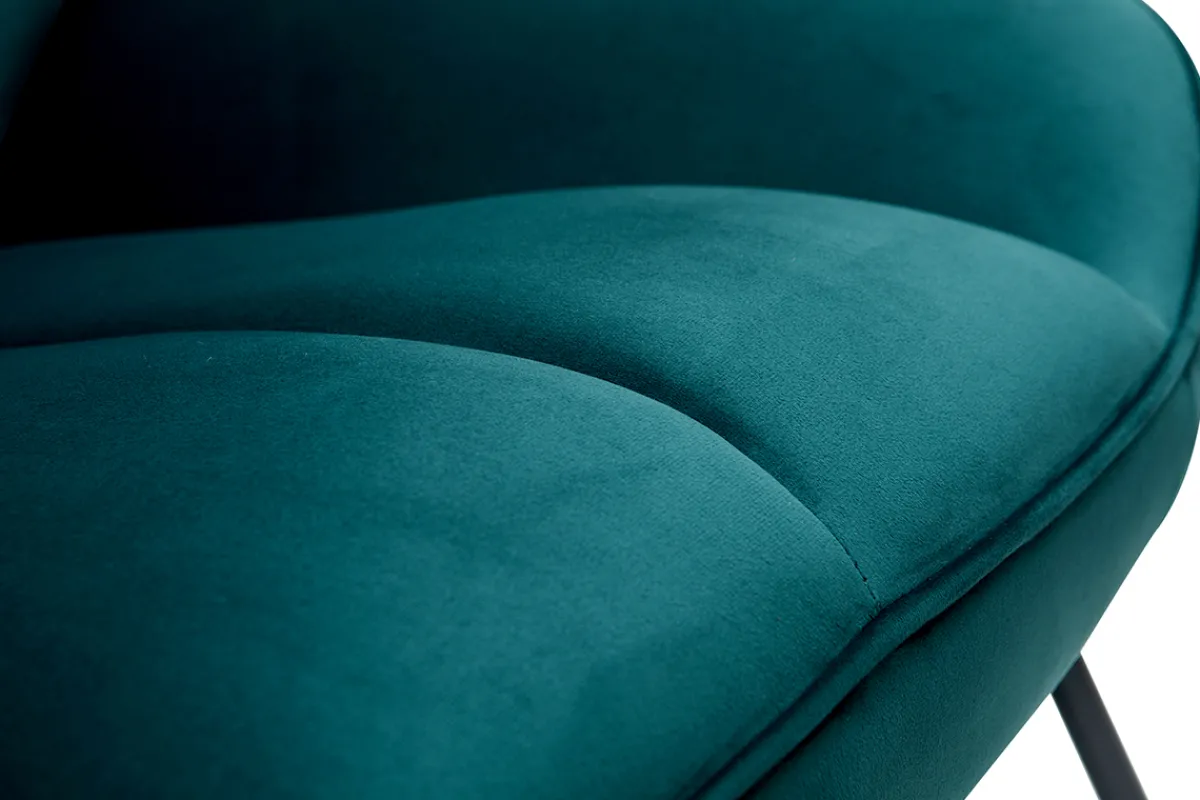 Miliboo Designer-Schaukelstuhl aus petrolblauem Samt BILLIE* Schaukelstühle|Sessel