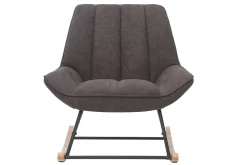 Miliboo Designer-Schaukelstuhl aus Stoff in dunkelgrauem Samteffekt BILLIE* Design-sessel|Schaukelstühle