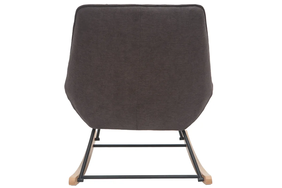Miliboo Designer-Schaukelstuhl aus Stoff in dunkelgrauem Samteffekt BILLIE* Design-sessel|Schaukelstühle