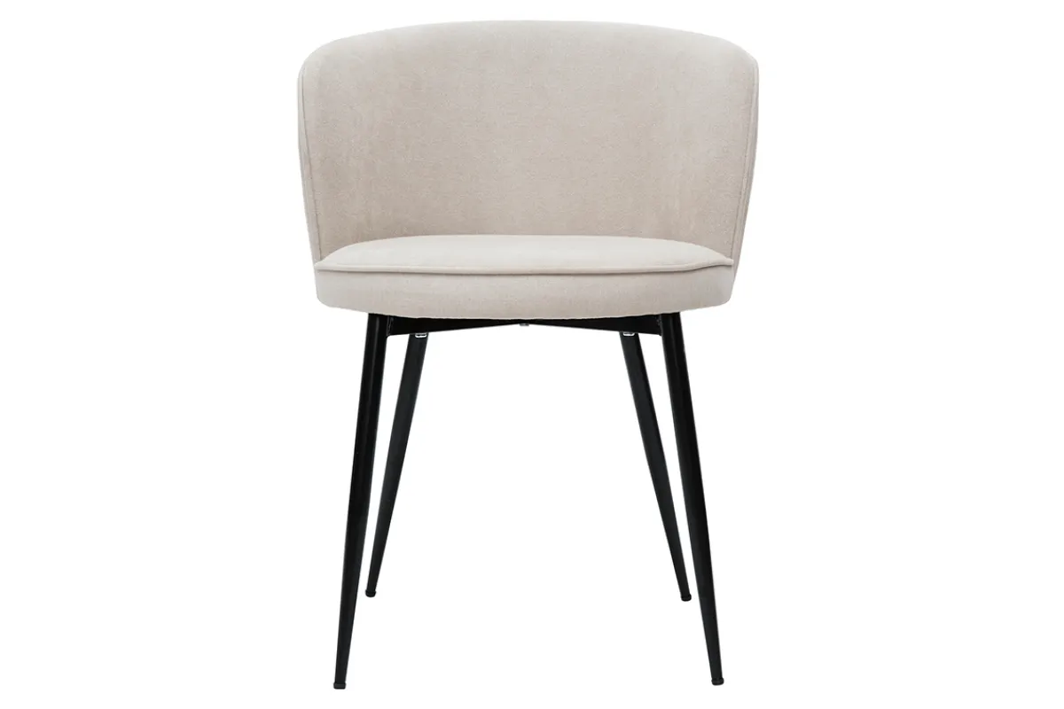 Miliboo Designer-Stühle aus beigem Stoff mit Samteffekt 2er-Set SERIF* Design-stühle