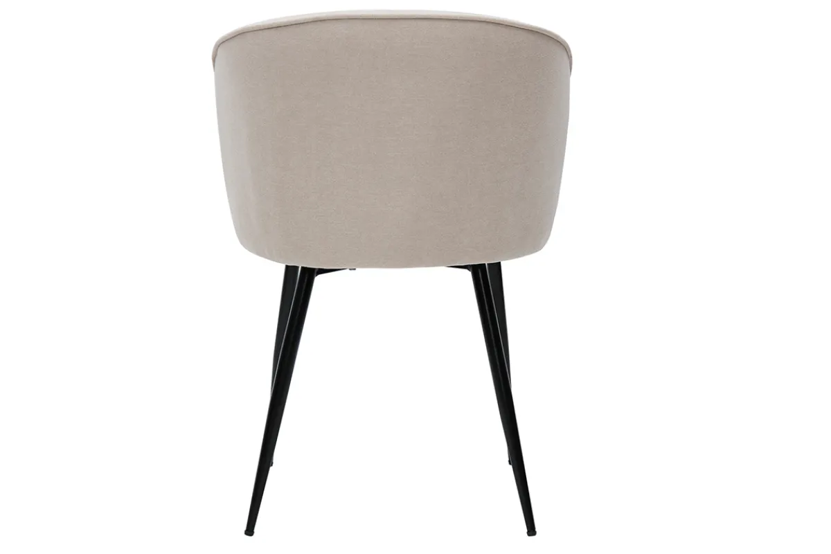 Miliboo Designer-Stühle aus beigem Stoff mit Samteffekt 2er-Set SERIF* Design-stühle