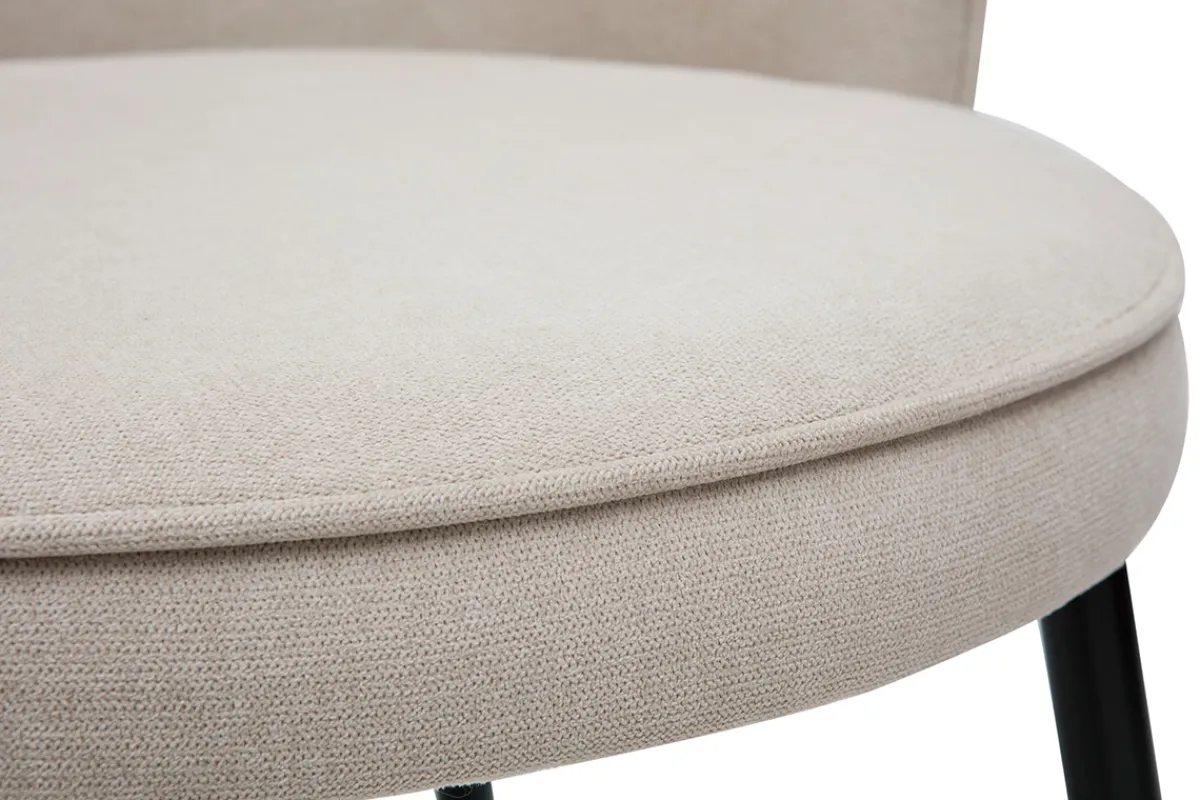 Miliboo Designer-Stühle aus beigem Stoff mit Samteffekt 2er-Set SERIF* Design-stühle