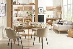Miliboo Designer-Stühle aus beigem Stoff mit Samteffekt 2er-Set SERIF* Design-stühle