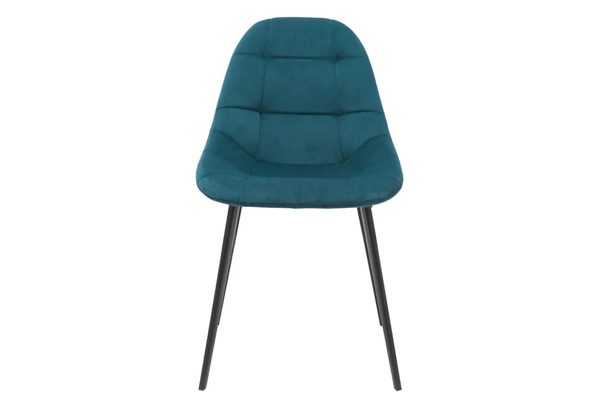 Miliboo Designer-Stühle aus petrolblauem Samt und Metall (2er-Set) COX* Design-stühle