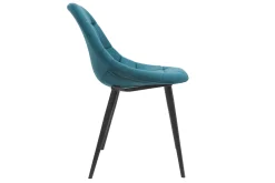 Miliboo Designer-Stühle aus petrolblauem Samt und Metall (2er-Set) COX* Design-stühle