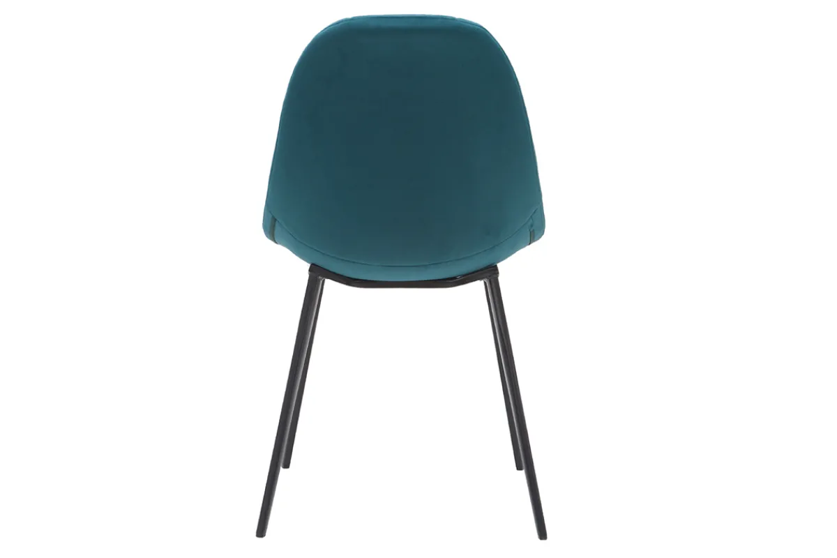 Miliboo Designer-Stühle aus petrolblauem Samt und Metall (2er-Set) COX* Design-stühle
