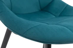 Miliboo Designer-Stühle aus petrolblauem Samt und Metall (2er-Set) COX* Design-stühle