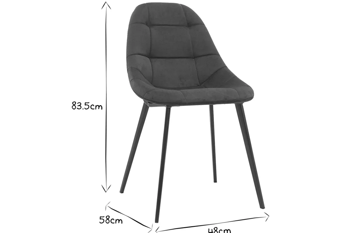 Miliboo Designer-Stühle aus petrolblauem Samt und Metall (2er-Set) COX* Design-stühle