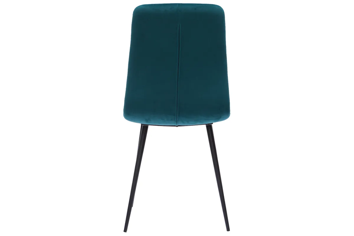 Miliboo Designer-Stühle gepolstert aus petrolblauem Samt und schwarzem Metall 2er-Set ESCAPE* Design-stühle