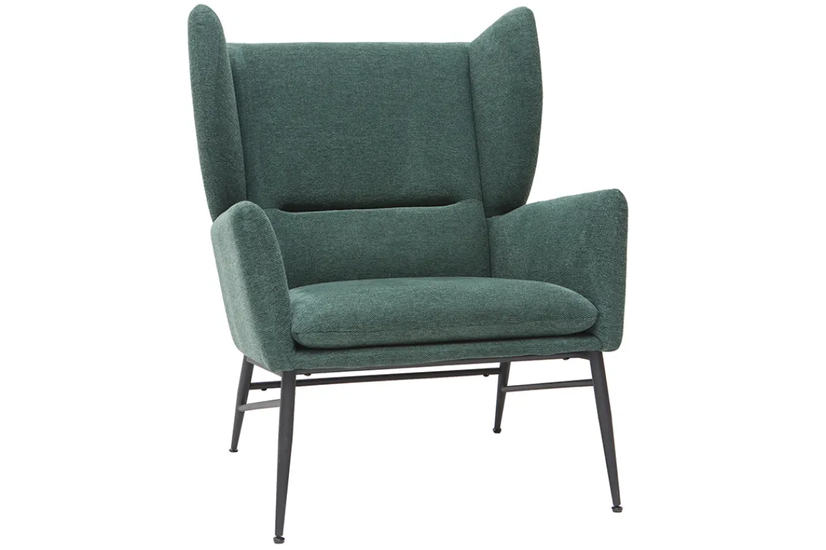 Miliboo Designer-Stoffsessel aus grünem strukturiertem Samtstoff COME* Design-sessel|Sessel