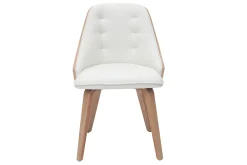 Miliboo Designer-Stuhl aus zwei Materialien weiß und helles Holz FLUFFY* Design-sessel|Design-stühle