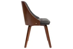 Miliboo Designer-Stuhl in schwarz und dunklem Holz FLUFFY* Design-sessel|Design-stühle