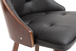 Miliboo Designer-Stuhl in schwarz und dunklem Holz FLUFFY* Design-sessel|Design-stühle