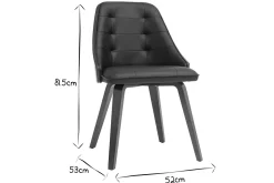 Miliboo Designer-Stuhl in schwarz und dunklem Holz FLUFFY* Design-sessel|Design-stühle