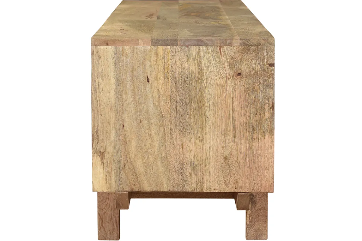 Miliboo Designer-TV-Schrank Mangoholz und Messing ZAIKA* Tv-lowboards