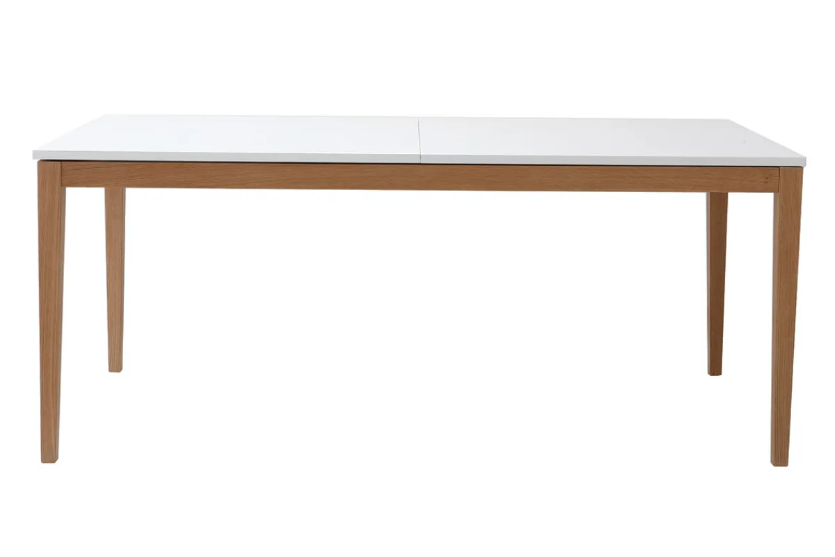 Miliboo Design-Esstisch ausziehbar Weiß Füße Holz L180-260 DELAH* Ausziehtische